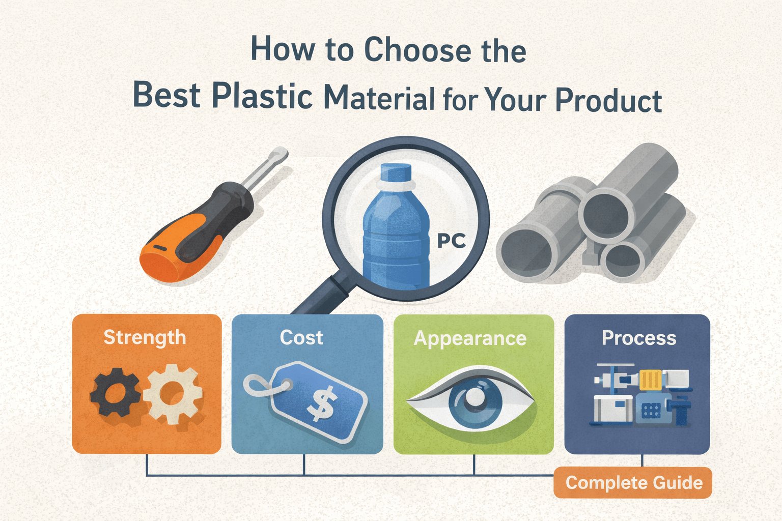 How to choose the best plastic material for your product based on strength, cost, appearance, and molding process